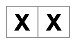 два x-заполненных квадрата